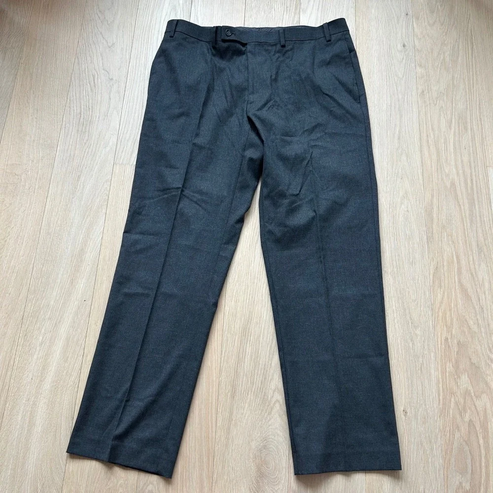 Calvin Klein Mens Charcoal Gray Dress Pants Trousers 36W x 30L Stretch